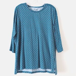 Land's End Women's teal Green Multi Shirt